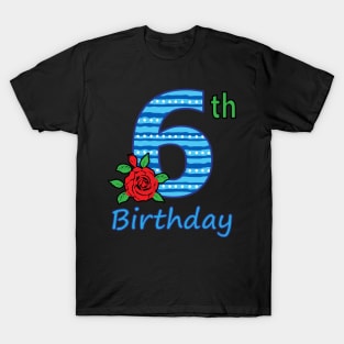 6th Floral - 6th Birthday - Flower - Floral - Birthday Party gift T-Shirt